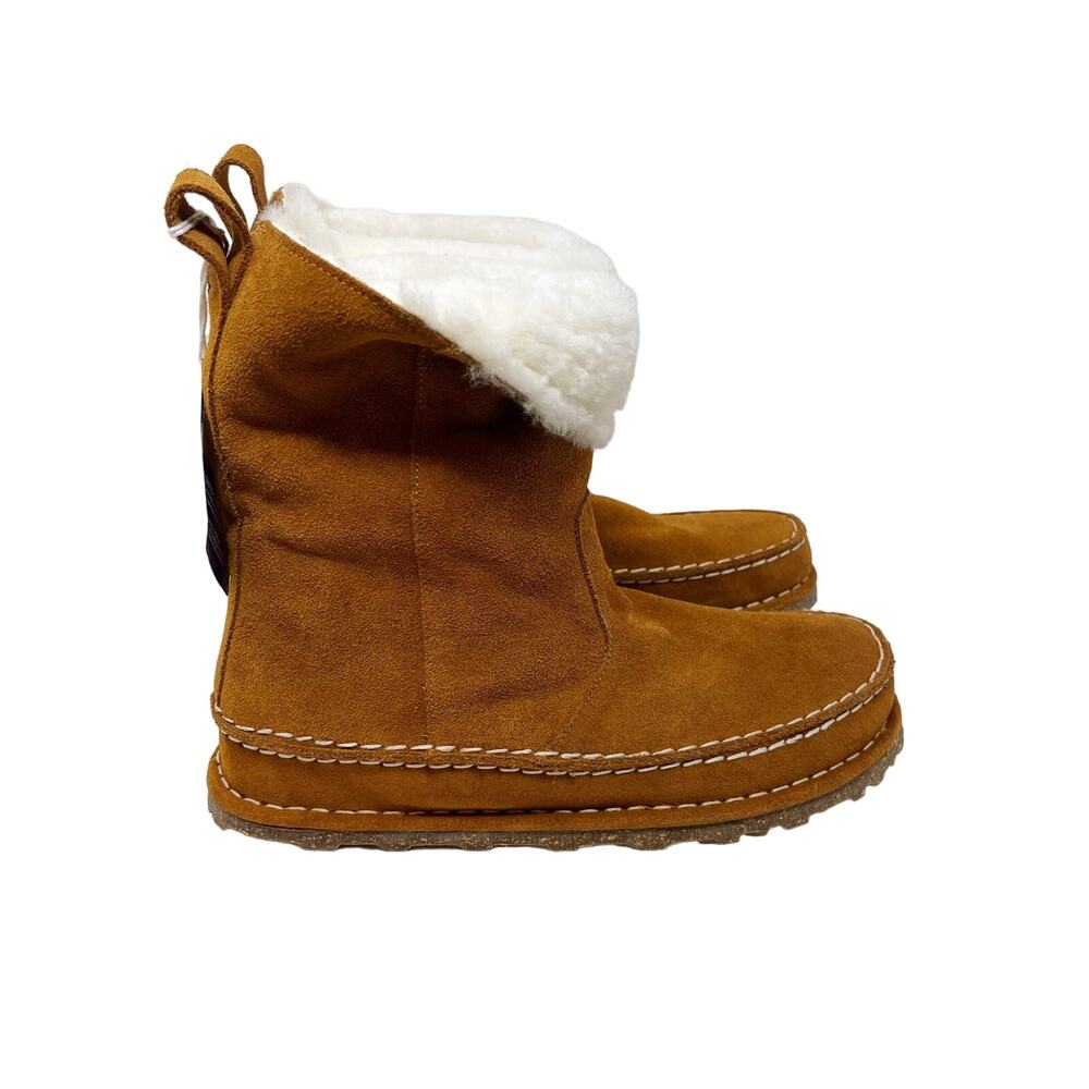 New Birkenstock Womens 37 Narrow Mink Tan Lahti Suede Leather Boots Mid Calf